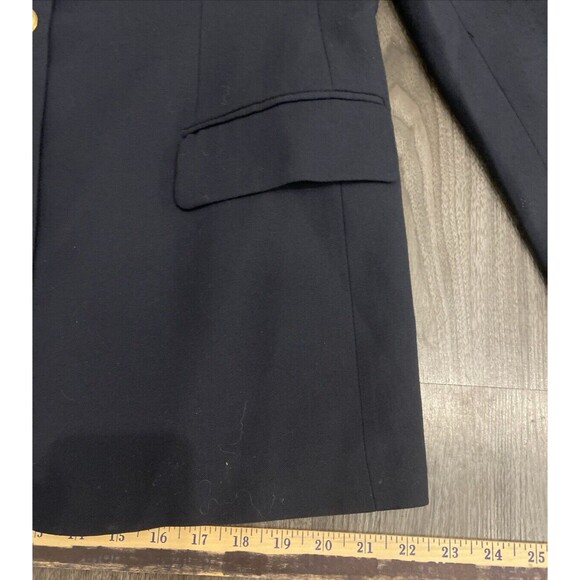 Lauren Ralph Lauren Vtg Blazer Women's 16 Navy Worsted Wool Jacket 3D Gold Crest - Picture 16 of 16